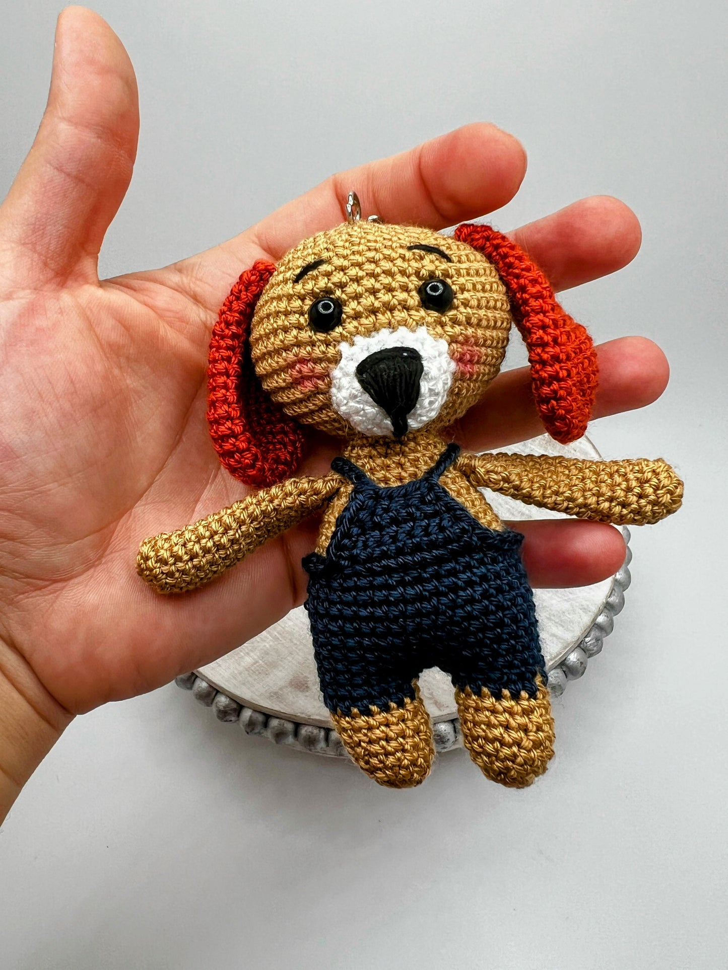 Beagle Dog Amigurumi Keychain Toy