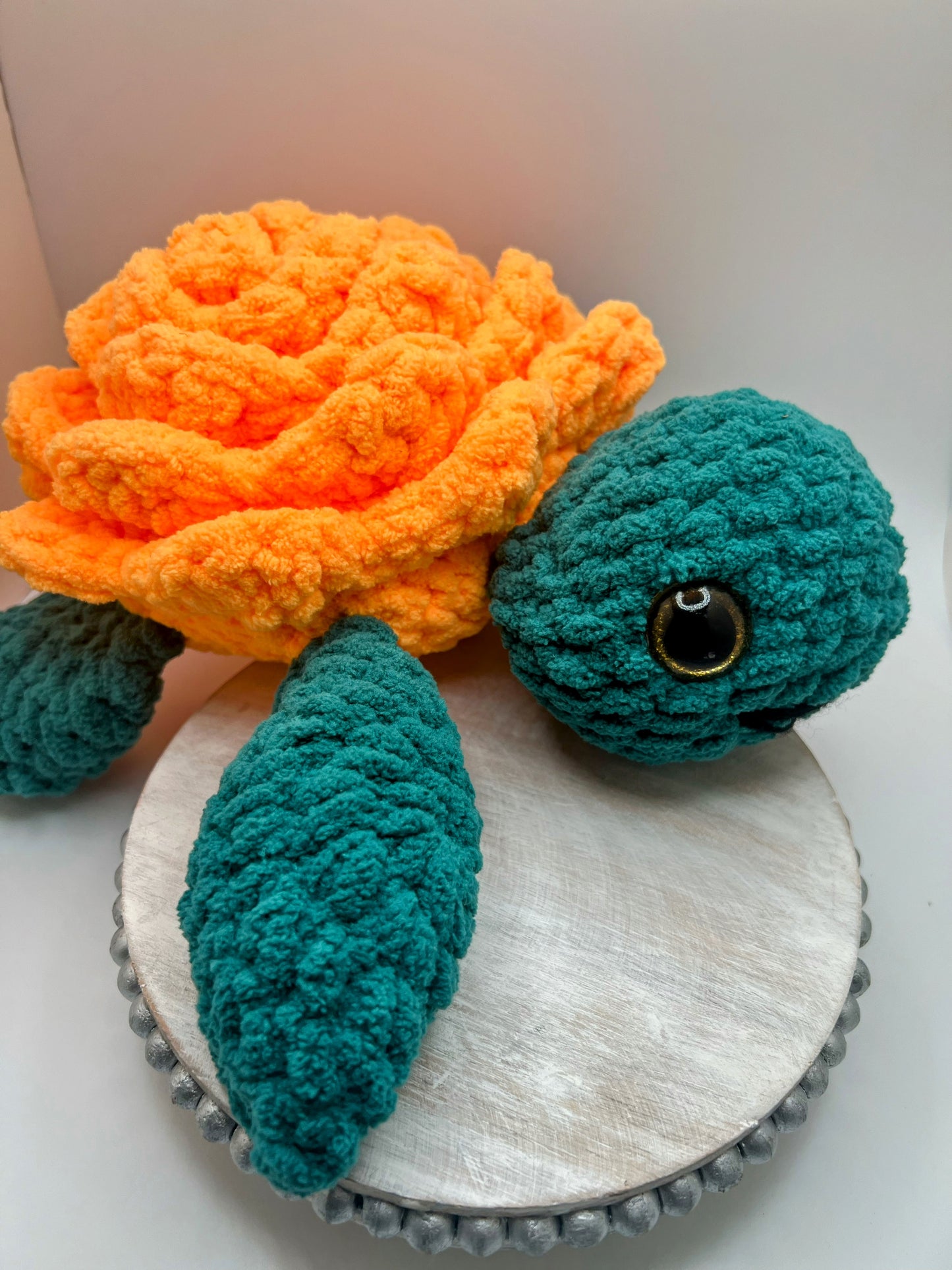 Handmade Flower Sea Turtle Amigurumi Toy – Cute Crochet Plush