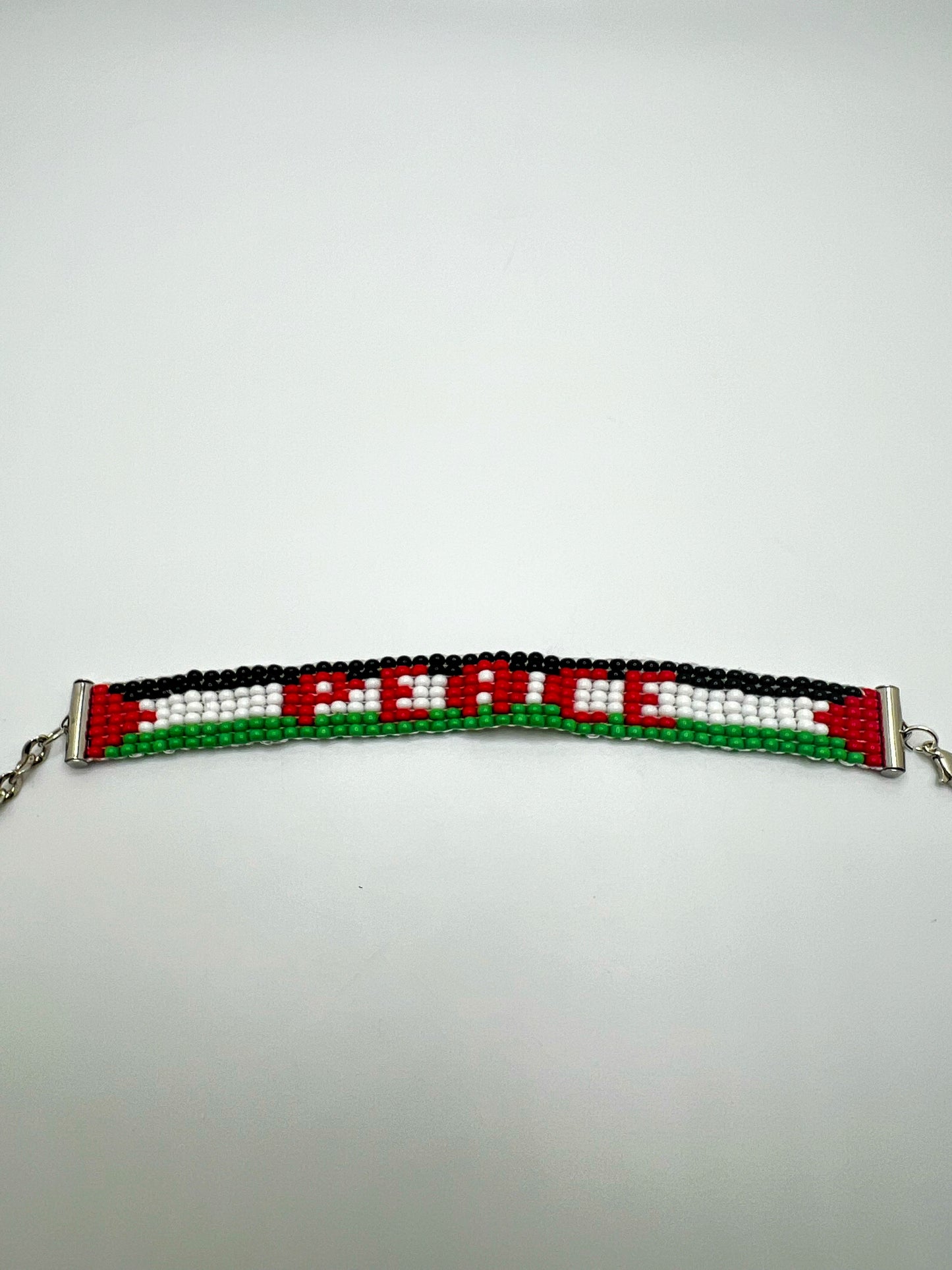 Handmade Peace Palestine Flag Loom Beads Small Bracelet – Delicate Cultural Jewelry