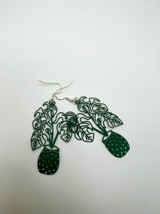 Green Plant Earrings