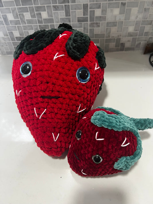 Stuffed Jumbo Strawberry 🍓 - Crochet Knitted Amigurumi Toy