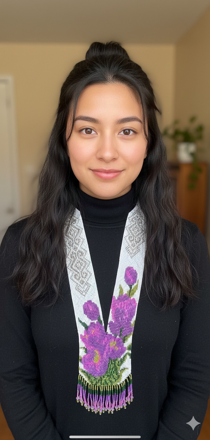 Red & Teal Beaded Flower Necklace – 2 Floral Design Options