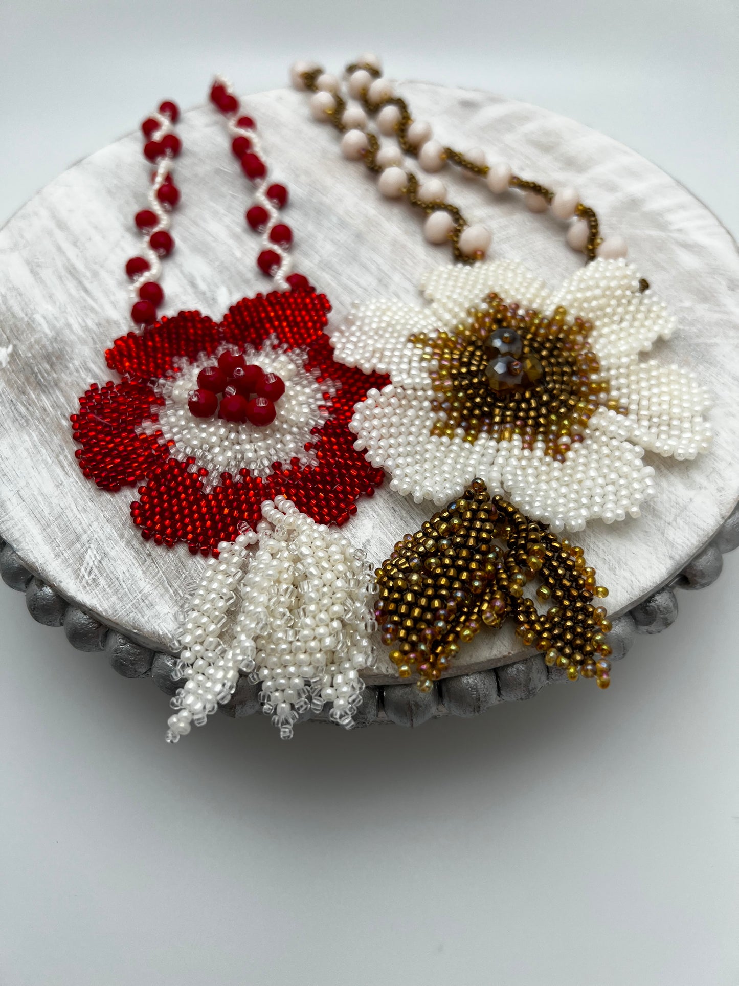 3D  Dianthus Flower Loom-beaded Necklace (2 Colors)