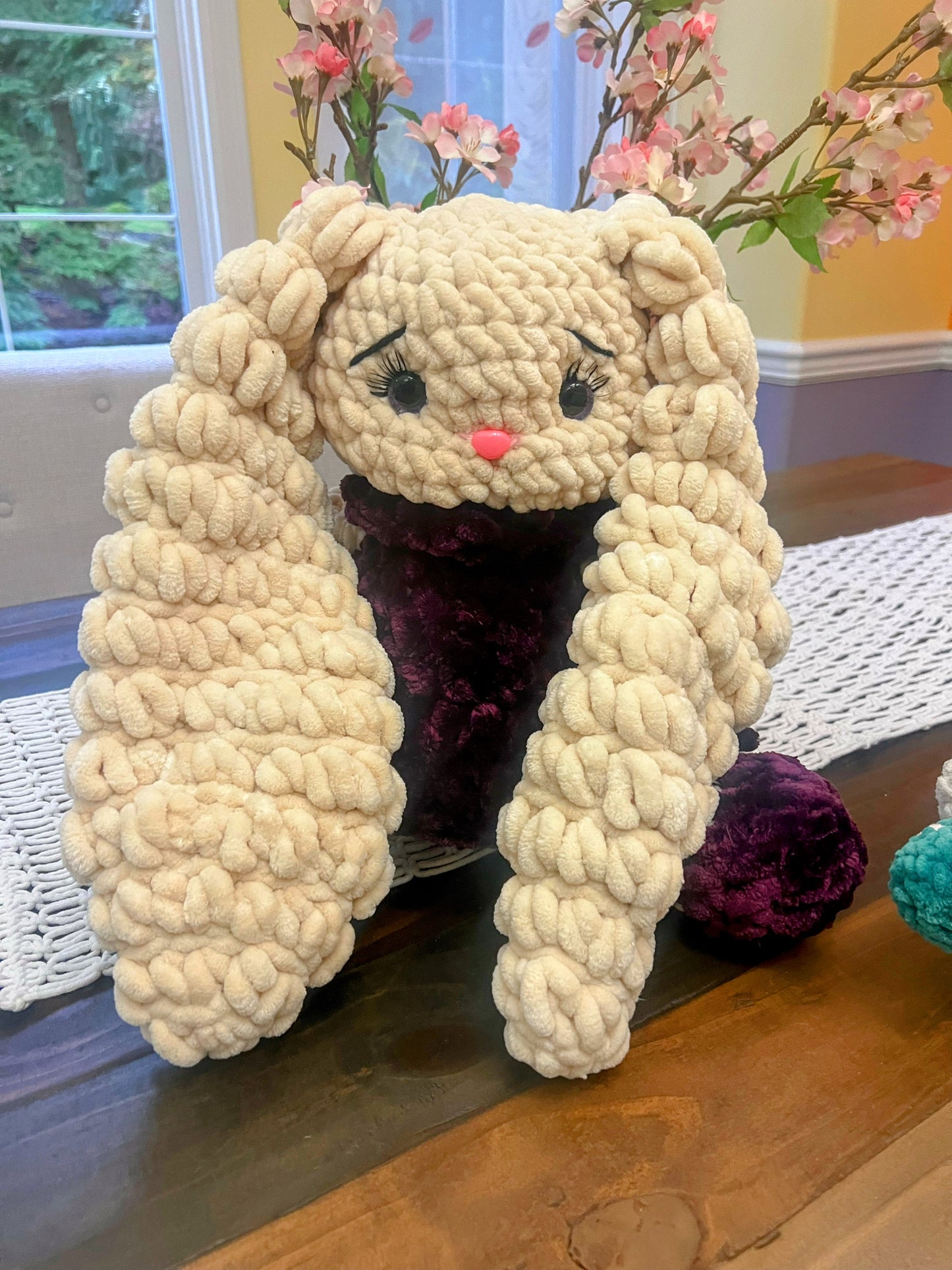 Stuffed Jumbo Cute Cuddly Bunny 🐰 - Crochet Knitted Amigurumi Toy
