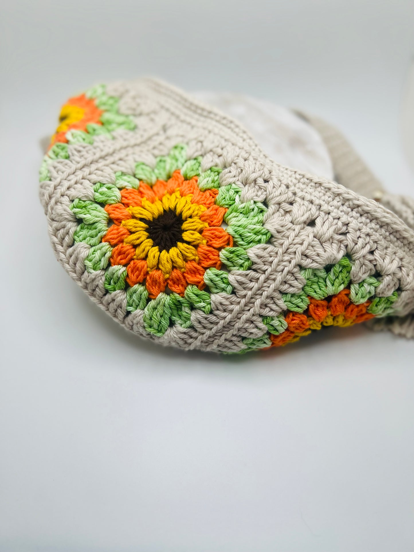 Crochet Cross Body Bag With Adjustable Length