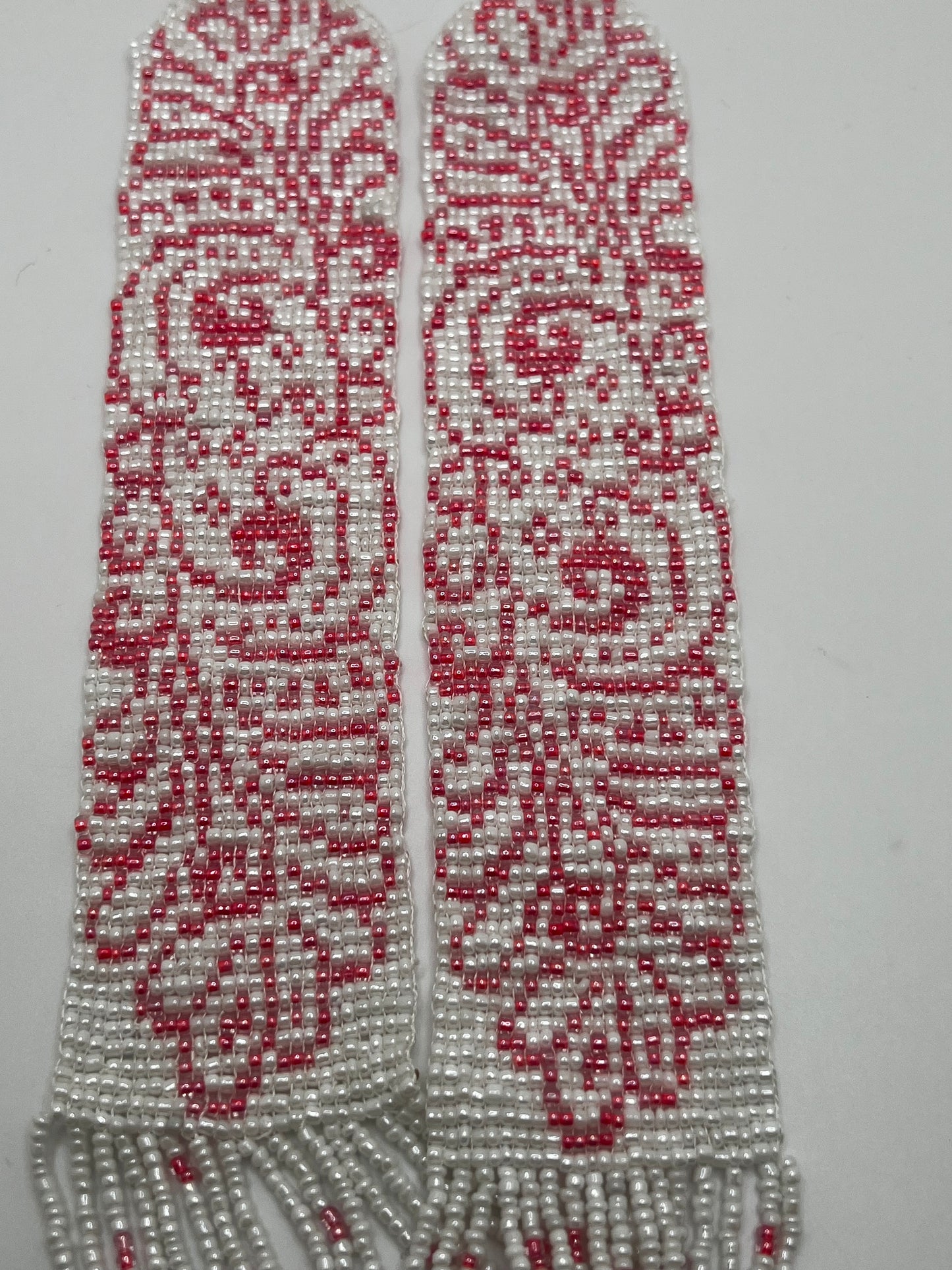 Black Geometric & Swirly Loom‑Beaded Statement Necklace