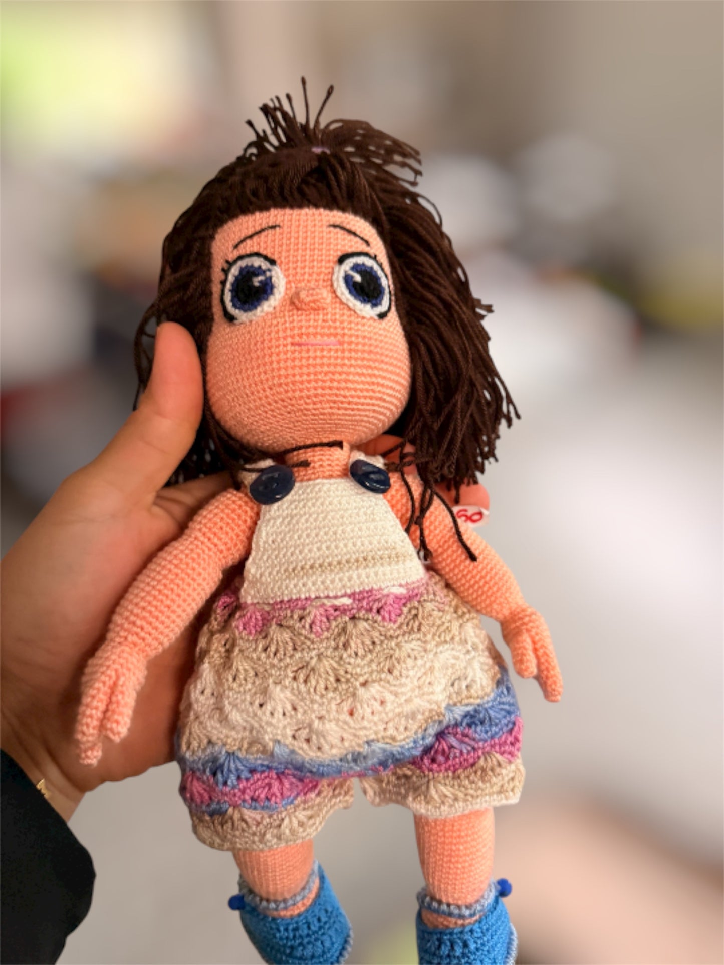 Doll With Long Hair - Crochet Knitted Amigurumi Toy