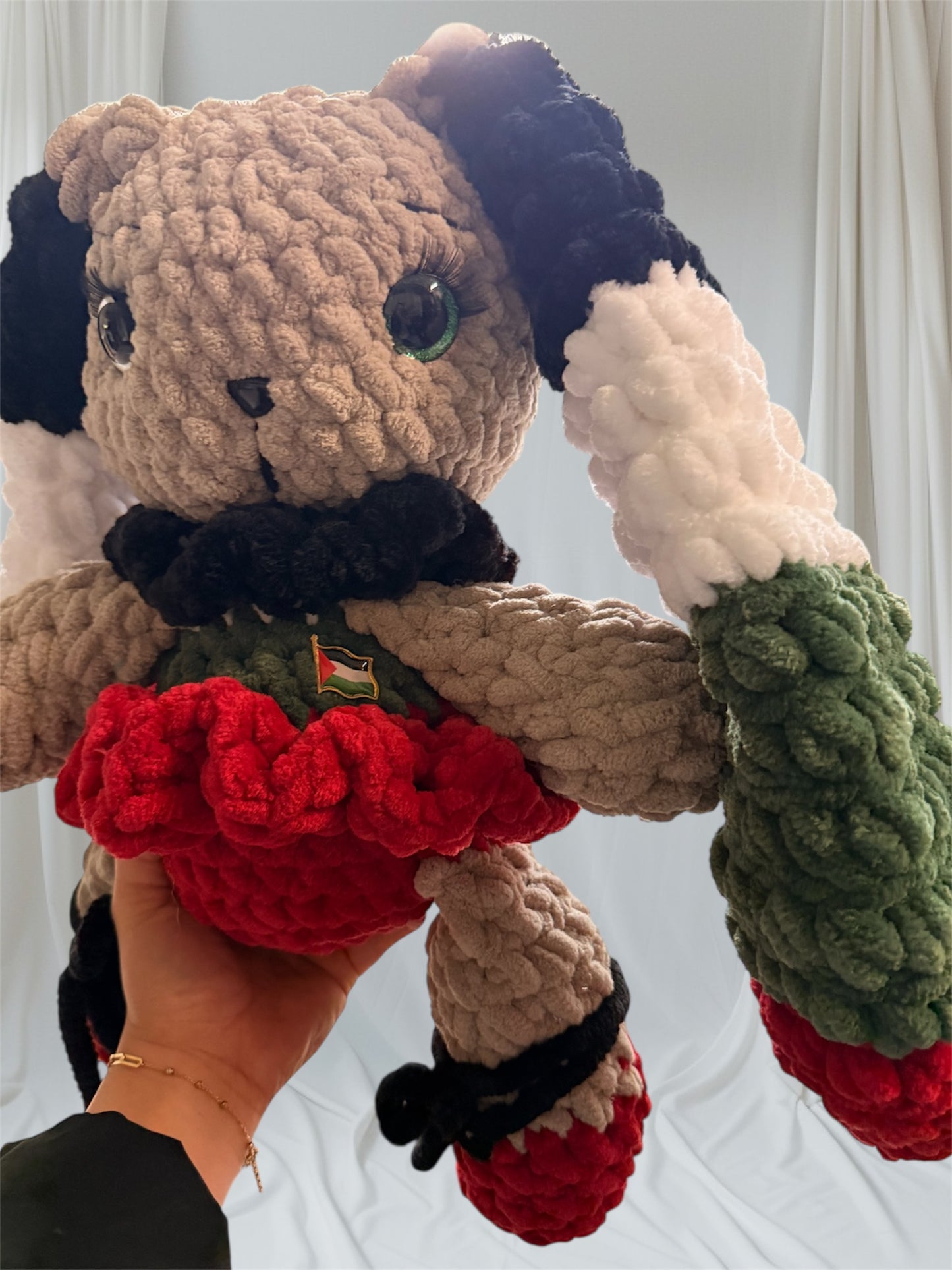 Handmade Palestine Giant Cute Cuddly Rabbit Amigurumi Toy – Cute Crochet Plush
