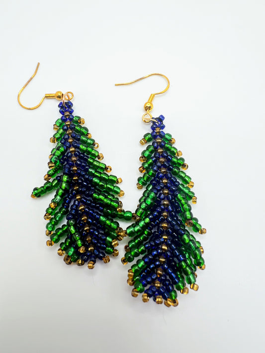 Enchanted Grove Tree Earrings – Handmade Beaded Nature-Inspired Jewelry