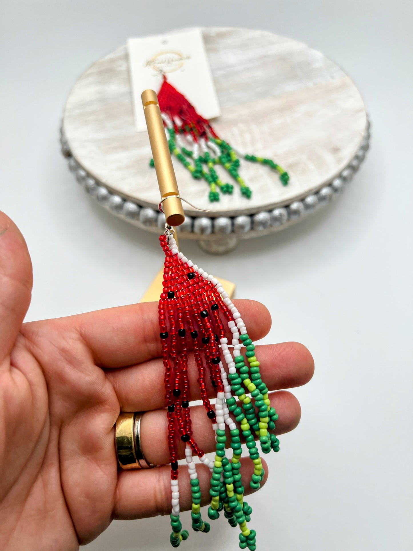 Beaded Watermelon Earrings 🍉 (3 Designs)