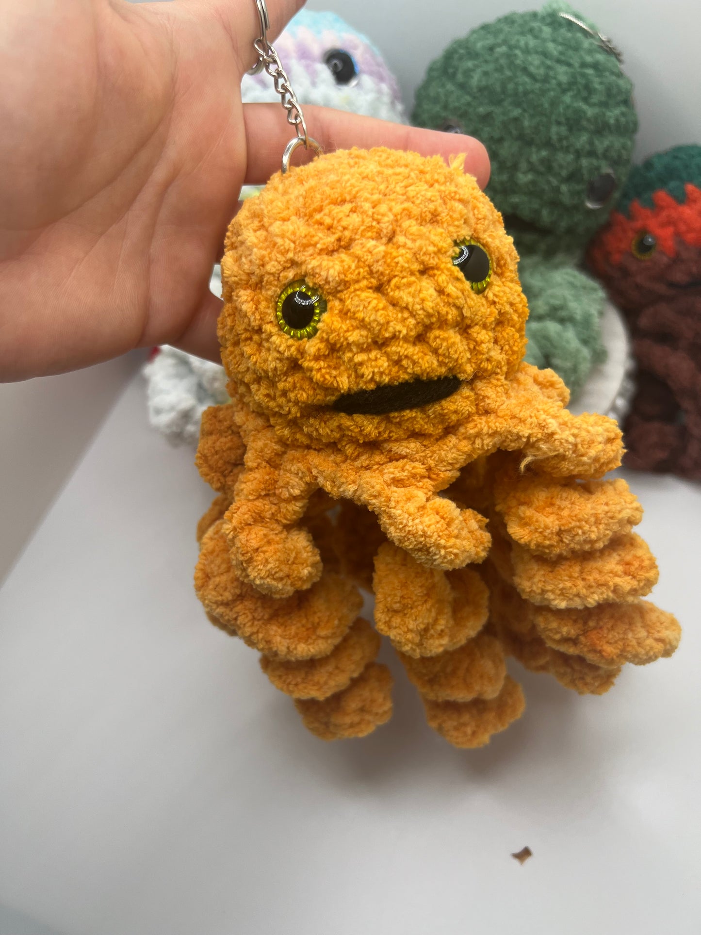 Stuffed Small Octopus Keychain - Crochet Knitted Amigurumi Toy (Different Colors Available)