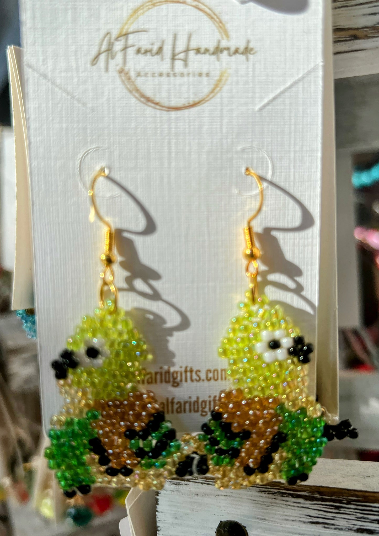 Beaded Bird Earrings (Different Colors Available )