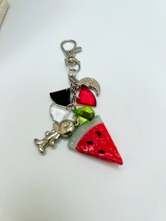 Handmade Watermelon Keychain β Crochet Amigurumi Fruit Charm