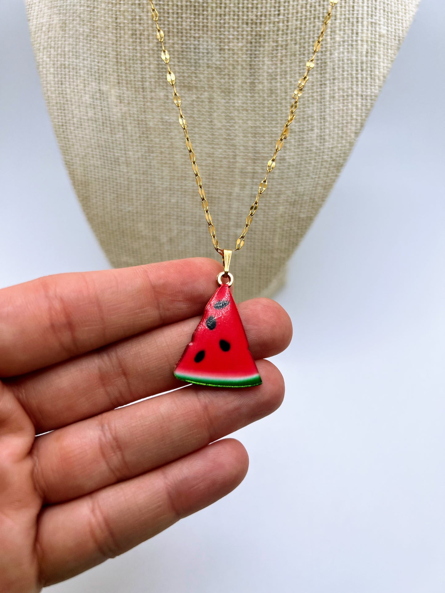 Watermelon Gold & Silver Necklace 🍉