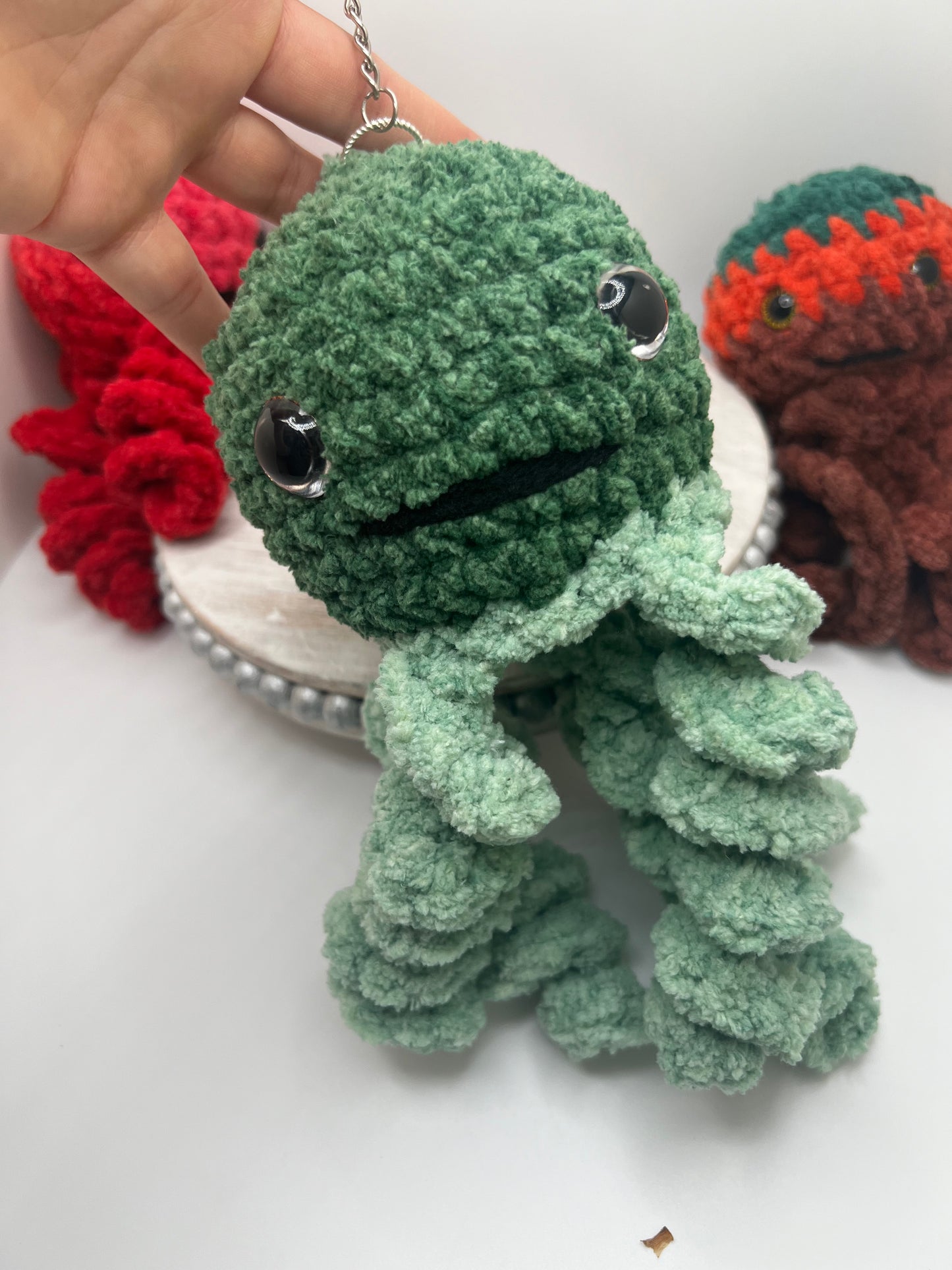 Stuffed Small Octopus Keychain - Crochet Knitted Amigurumi Toy (Different Colors Available)