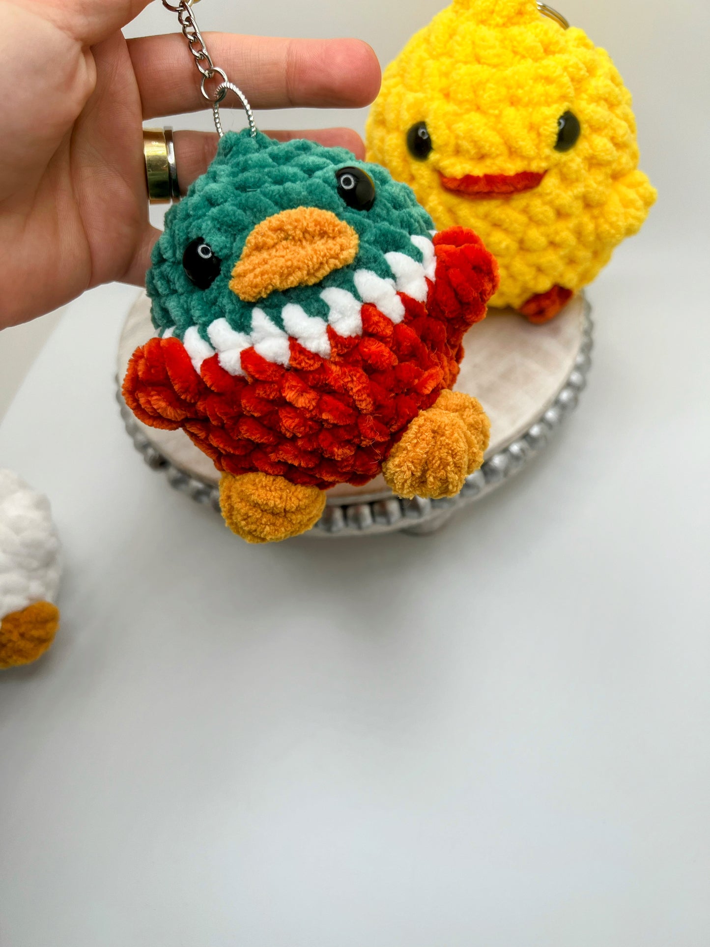 Ducks & Chicken Keychain - Crochet Knitted Amigurumi Toy