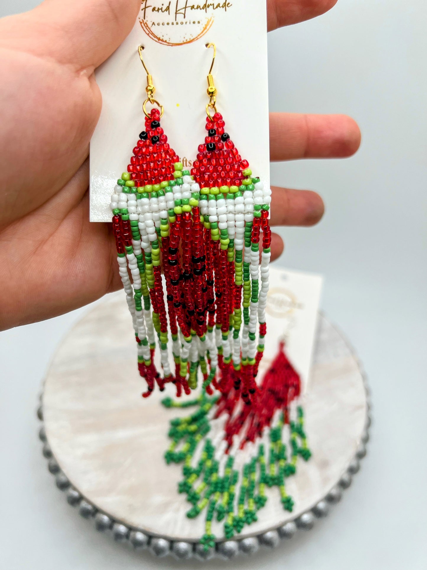 Beaded Watermelon Earrings 🍉 (3 Designs)