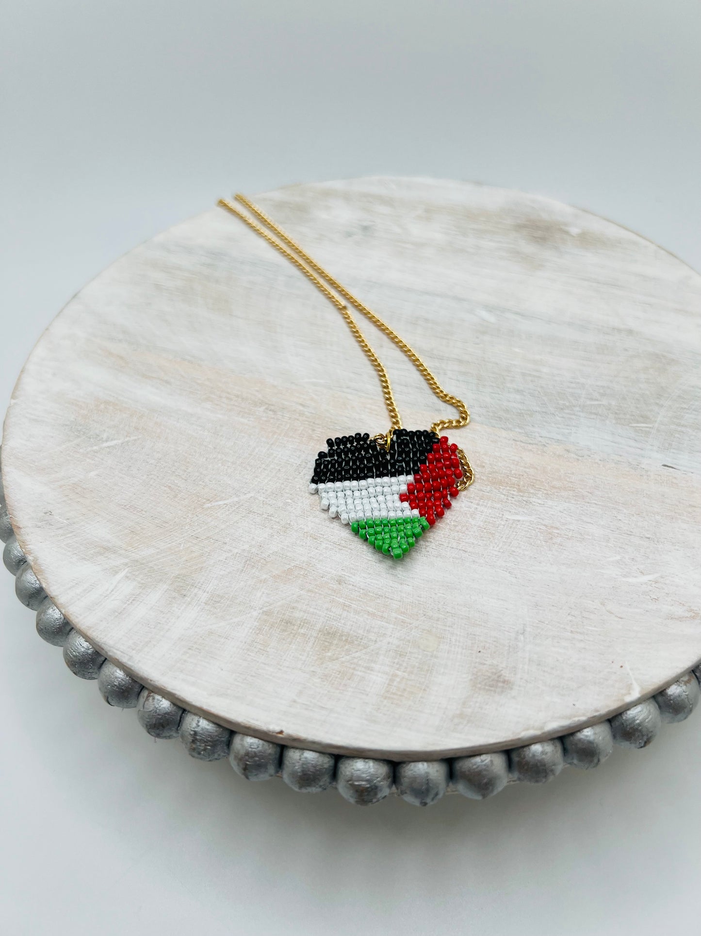 🇵🇸 Palestine Heart  Beaded Necklace