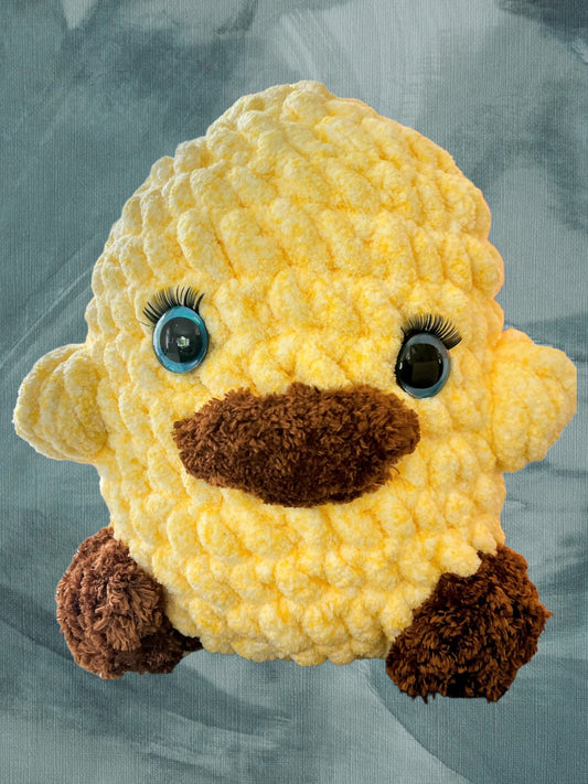 Cuddly Jumbo Yellow Duck - Crochet Knitted Amigurumi Toy