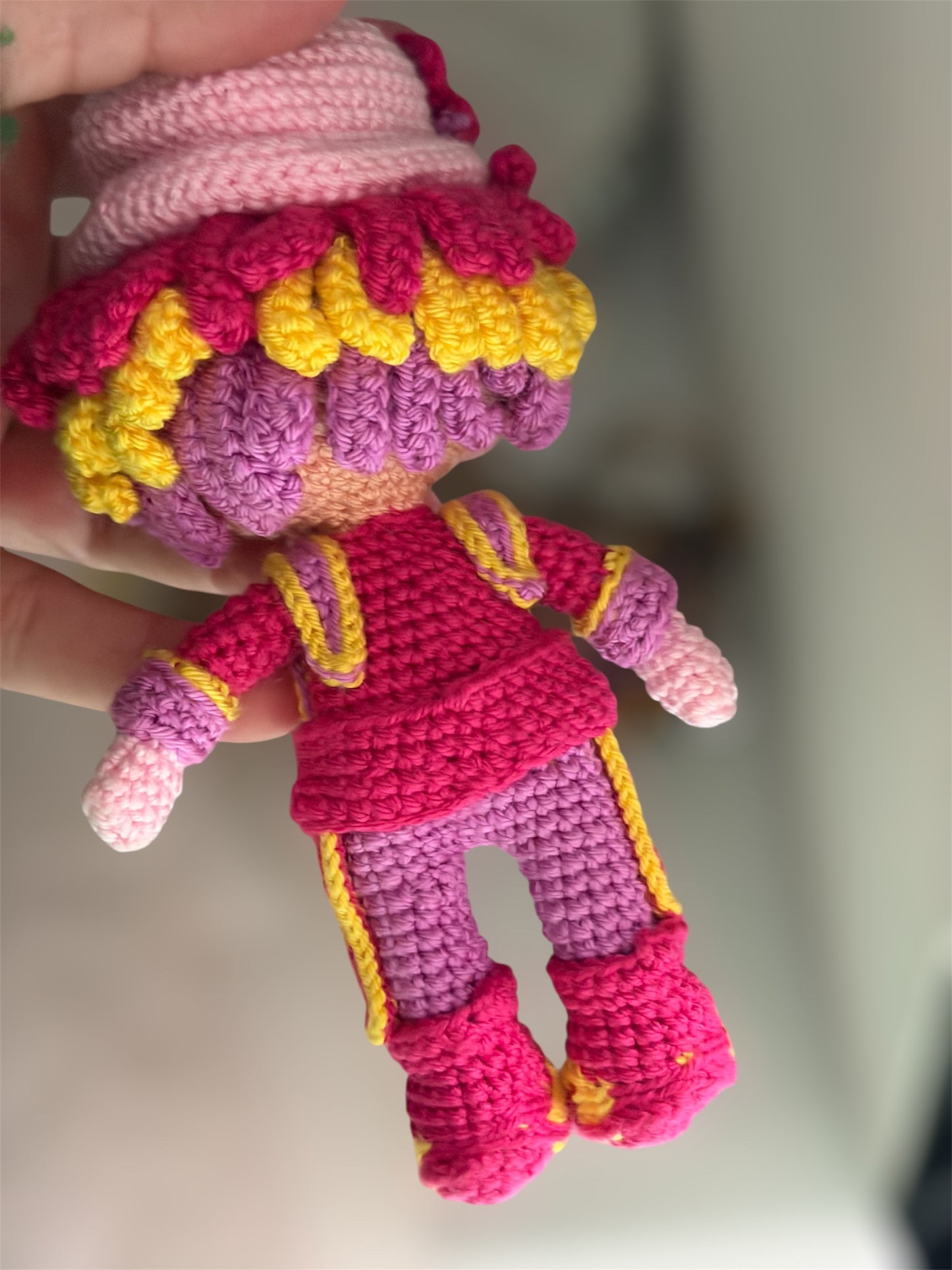 Handmade Cute clown 🤡 Keychain – Crochet Knitted Vibrant Amigurumi Circus Charm