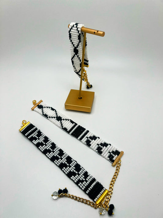 Handmade Palestine Kofia Loom Beads Bracelet β 3 Traditional Designs