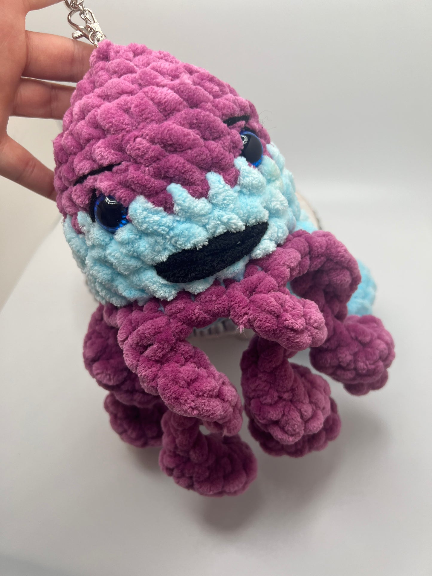 Stuffed Small Octopus Keychain - Crochet Knitted Amigurumi Toy (Different Colors Available)