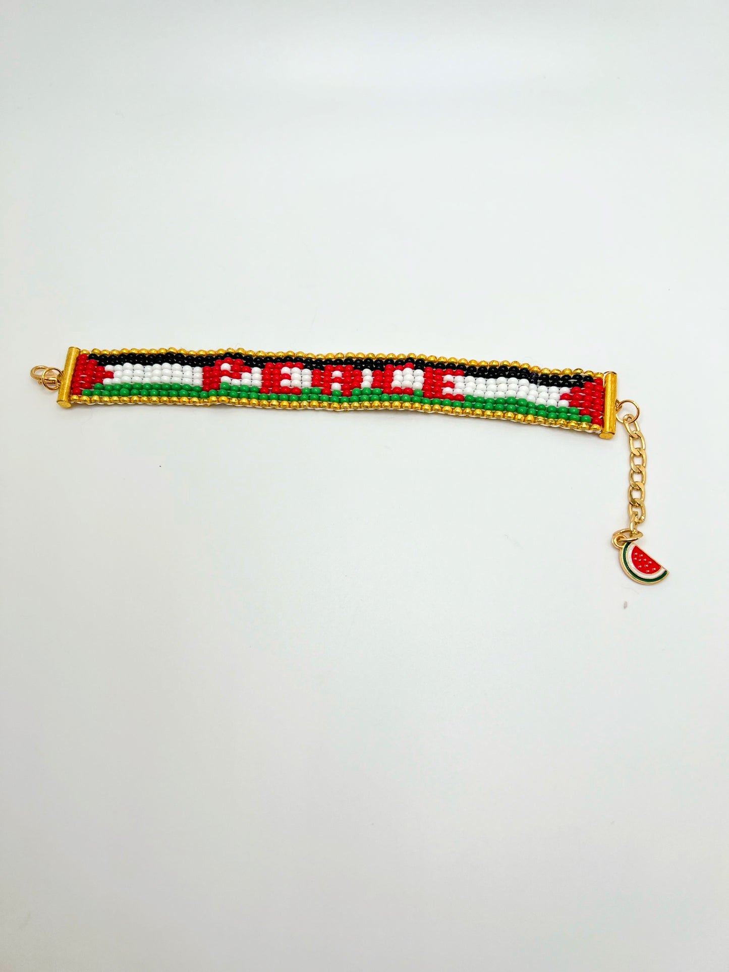 Handmade Peace Palestine Flag Loom Beads Small Bracelet – Delicate Cultural Jewelry