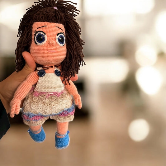 Doll With Long Hair - Crochet Knitted Amigurumi Toy