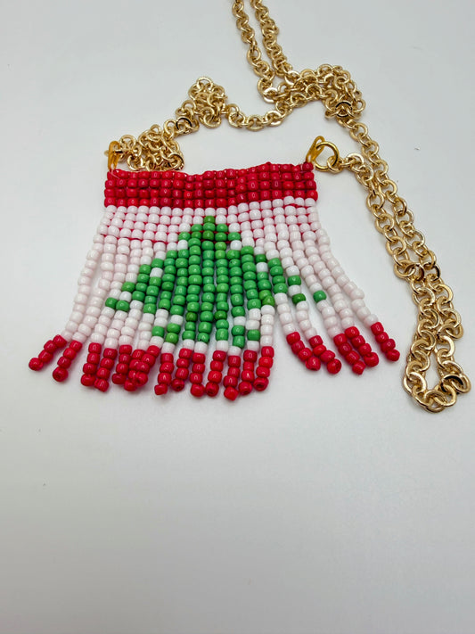 Handmade Lebanon π±π§ Flag Beaded Necklace β Fun & Cultural Jewelry