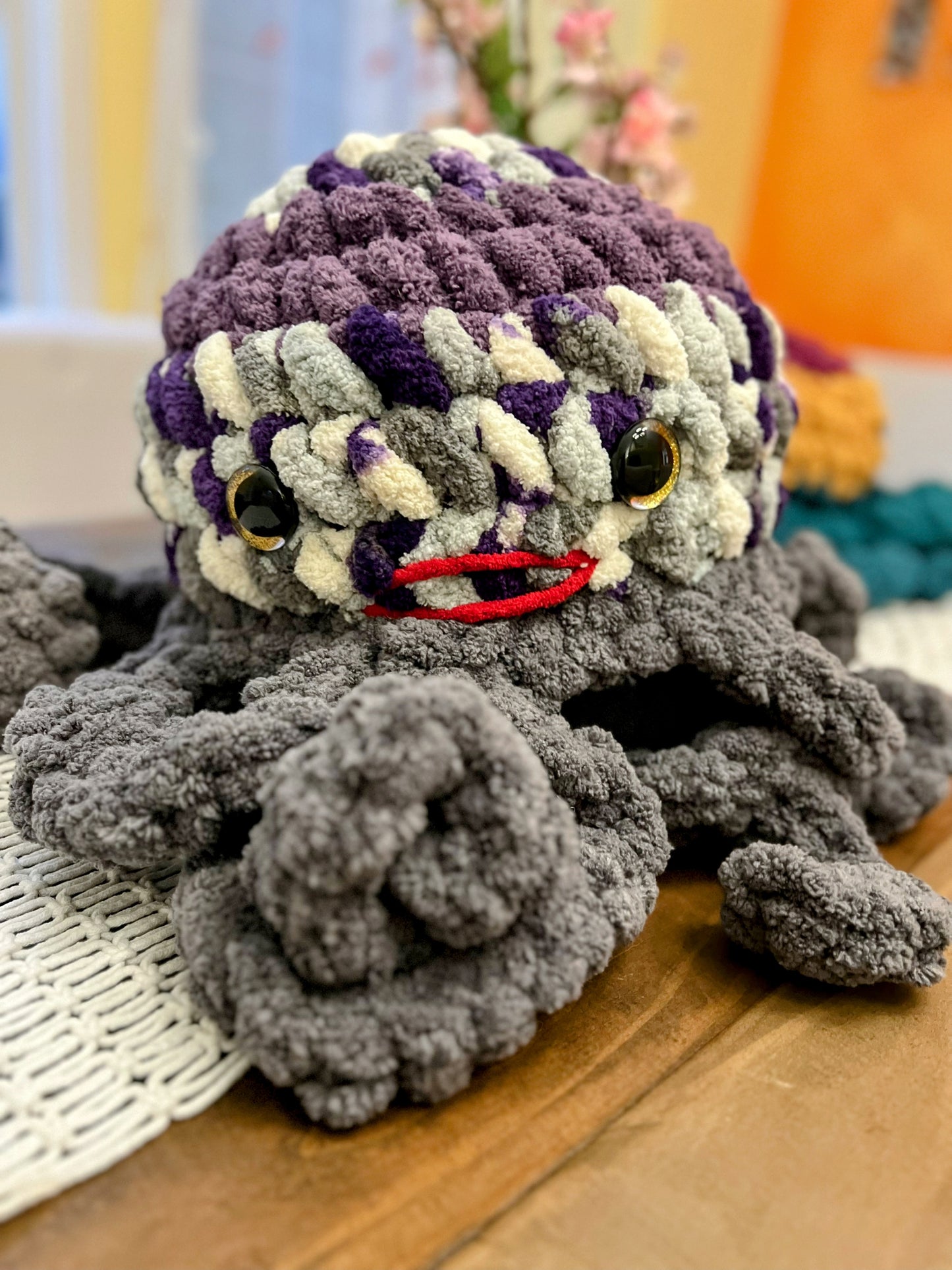 (New With Recyclable Yarn)Stuffed big Octopus 🐙 - Crochet Knitted Amigurumi Toy(Different Colors Available)