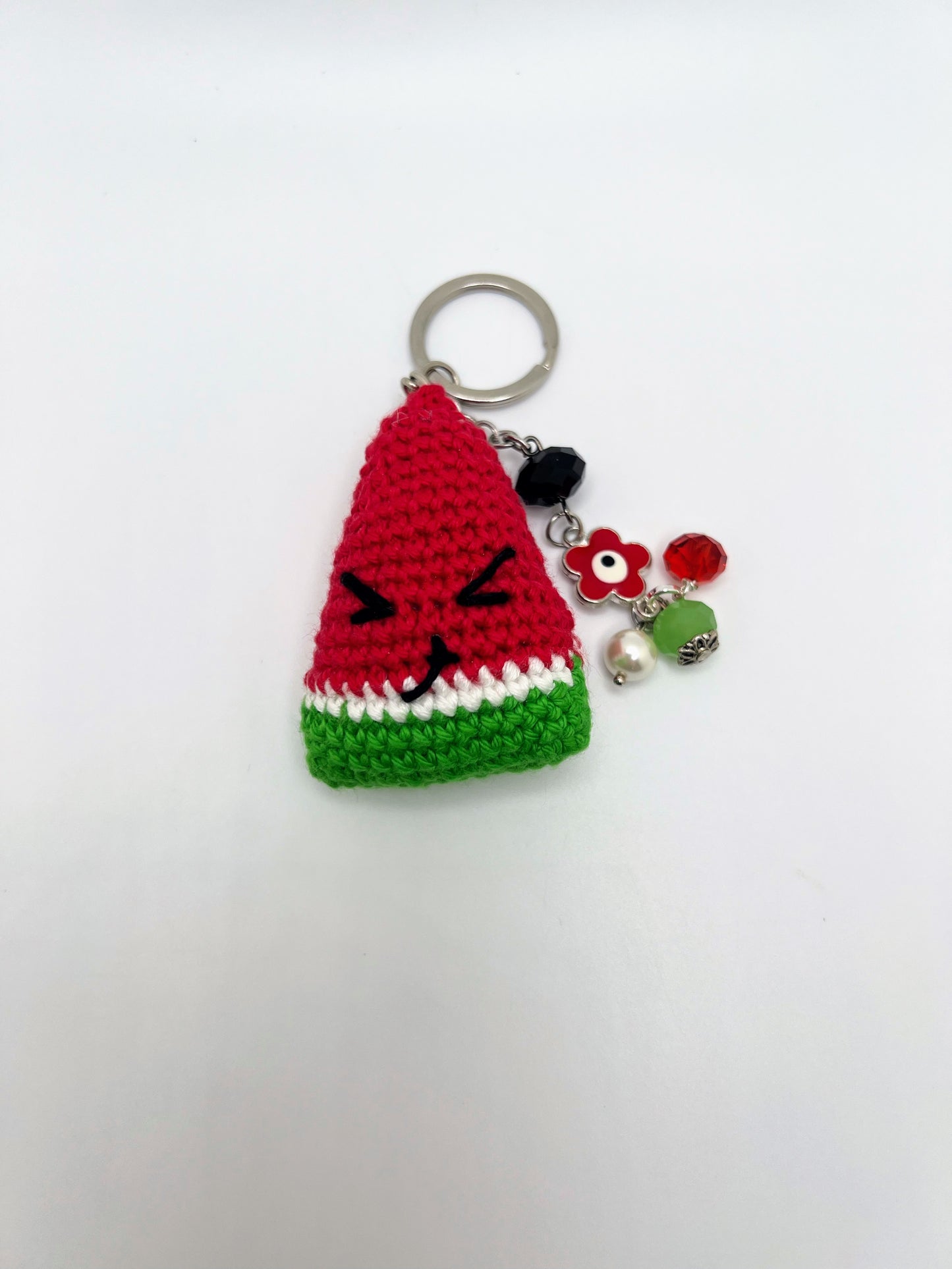 Small Slice Watermelon 🍉 Keychain - Crochet Knitted Amigurumi Toy