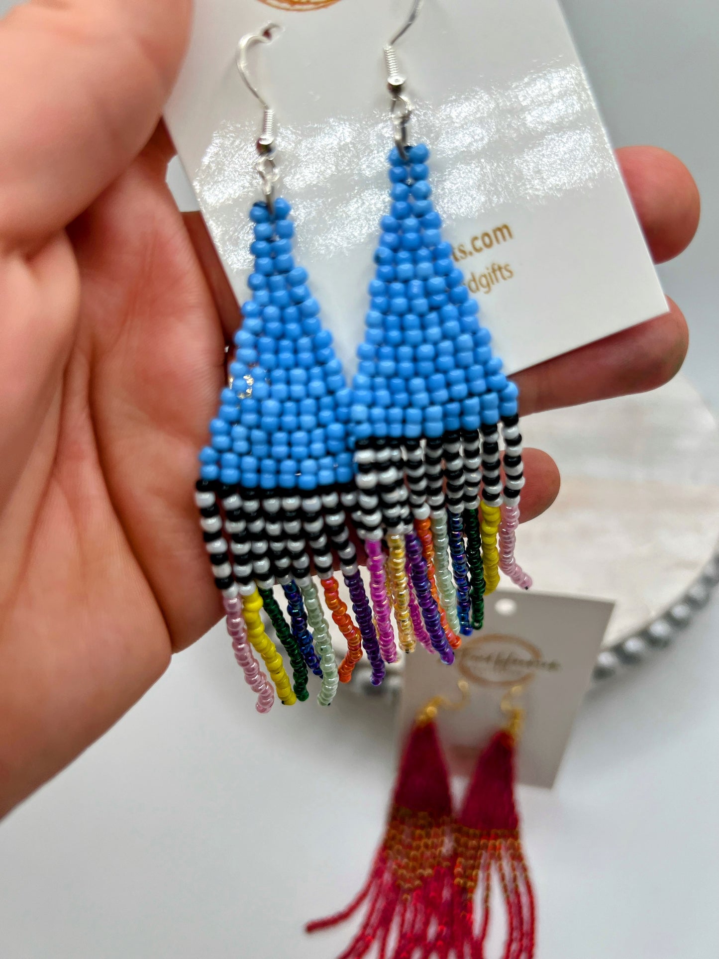 Beaded Dangling Earrings(Different Colors)