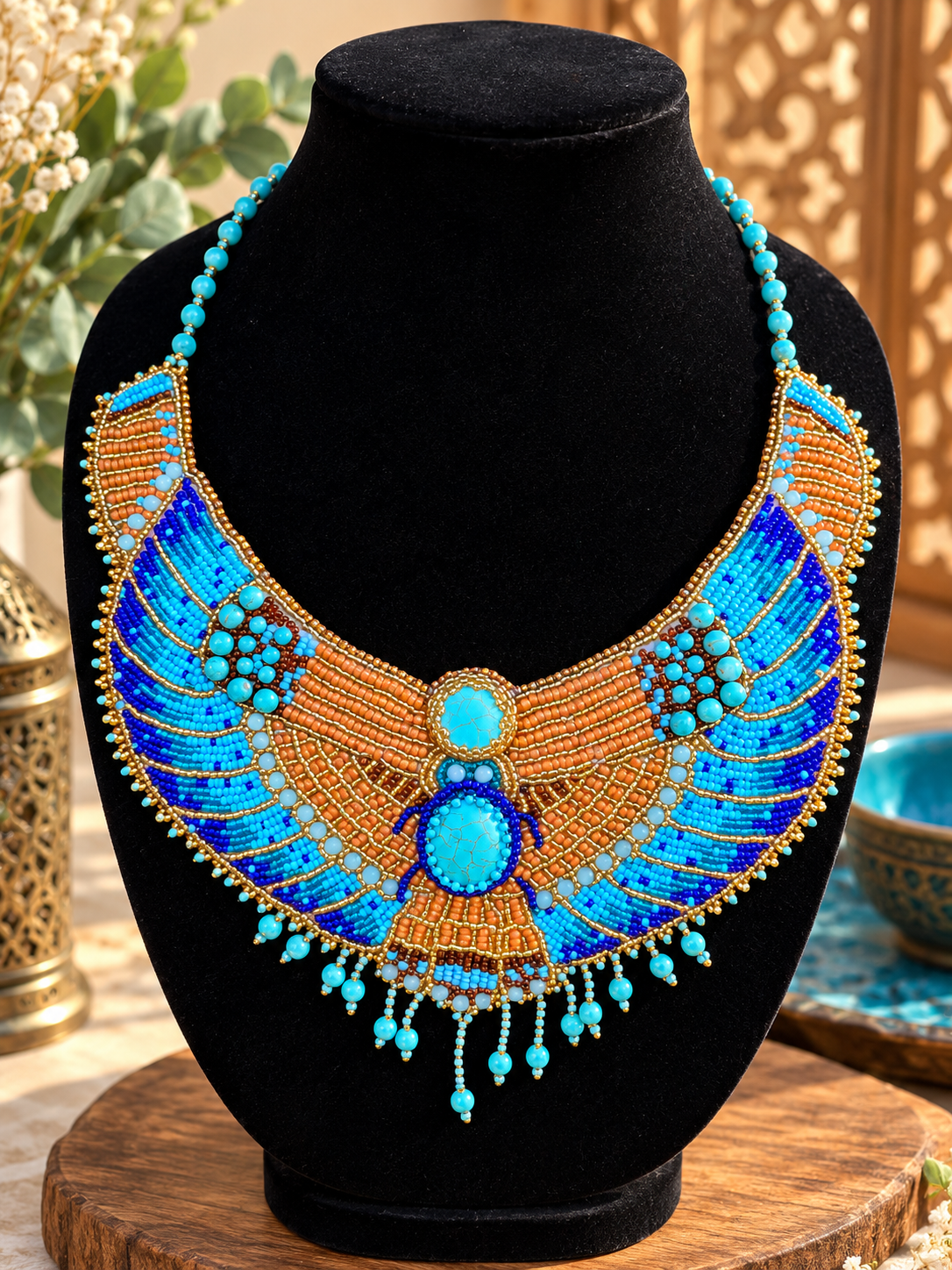 Egyptian Beaded Collar Necklace