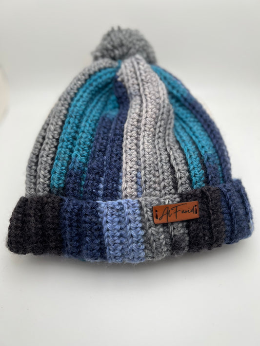 Handmade Crochet Blue Men’s Hat – Stylish & Comfortable