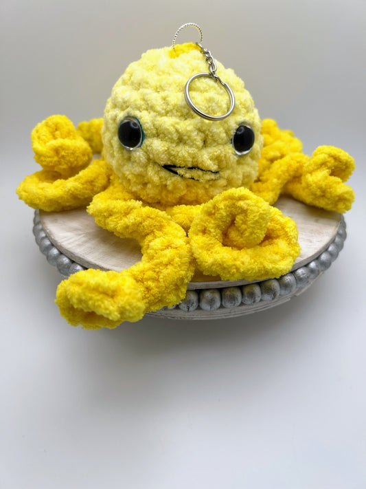 Stuffed Small Octopus Keychain - Crochet Knitted Amigurumi Toy (Different Colors Available)