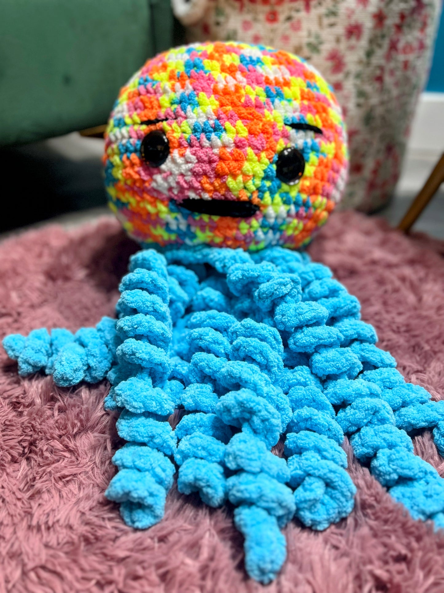 Stuffed Big Jellyfish – Handmade Crochet Knitted Amigurumi Toy
