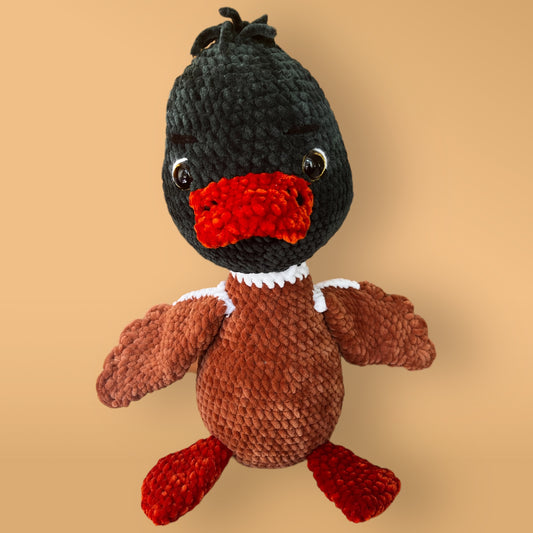 Handmade Mallard Duck Crochet Amigurumi Toy – Soft Knitted Plush