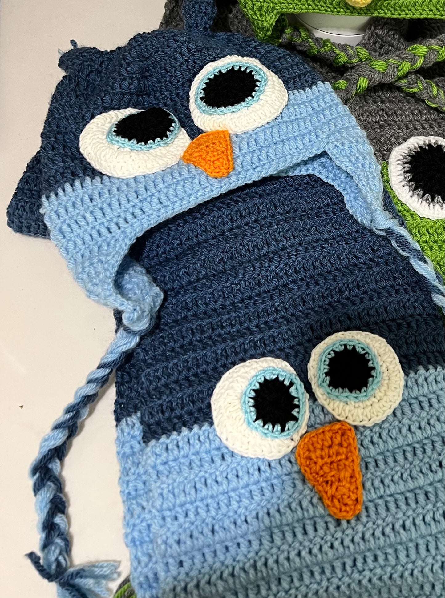 Crochet Owl Hat & Scarf For Kids (3 Colors Available)