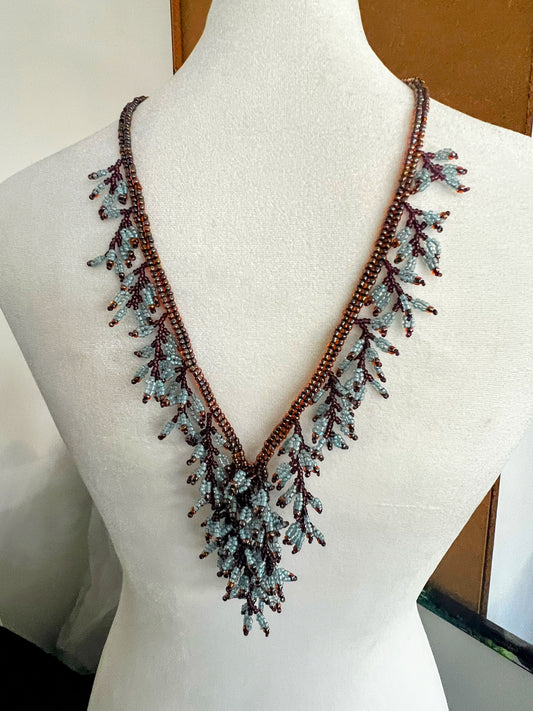 Handmade Beaded Cascade Necklaces - Statement Jewelry (2 Colors available)