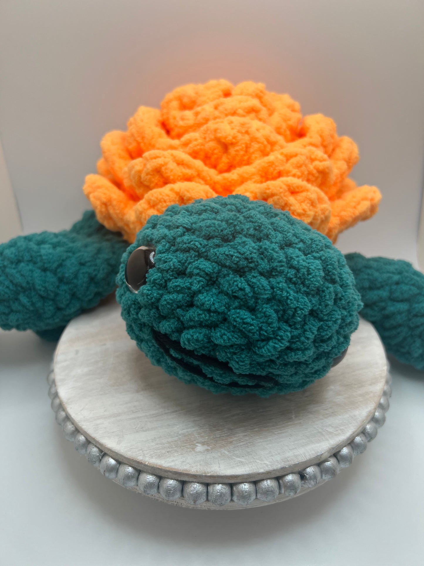Handmade Flower Sea Turtle Amigurumi Toy – Cute Crochet Plush