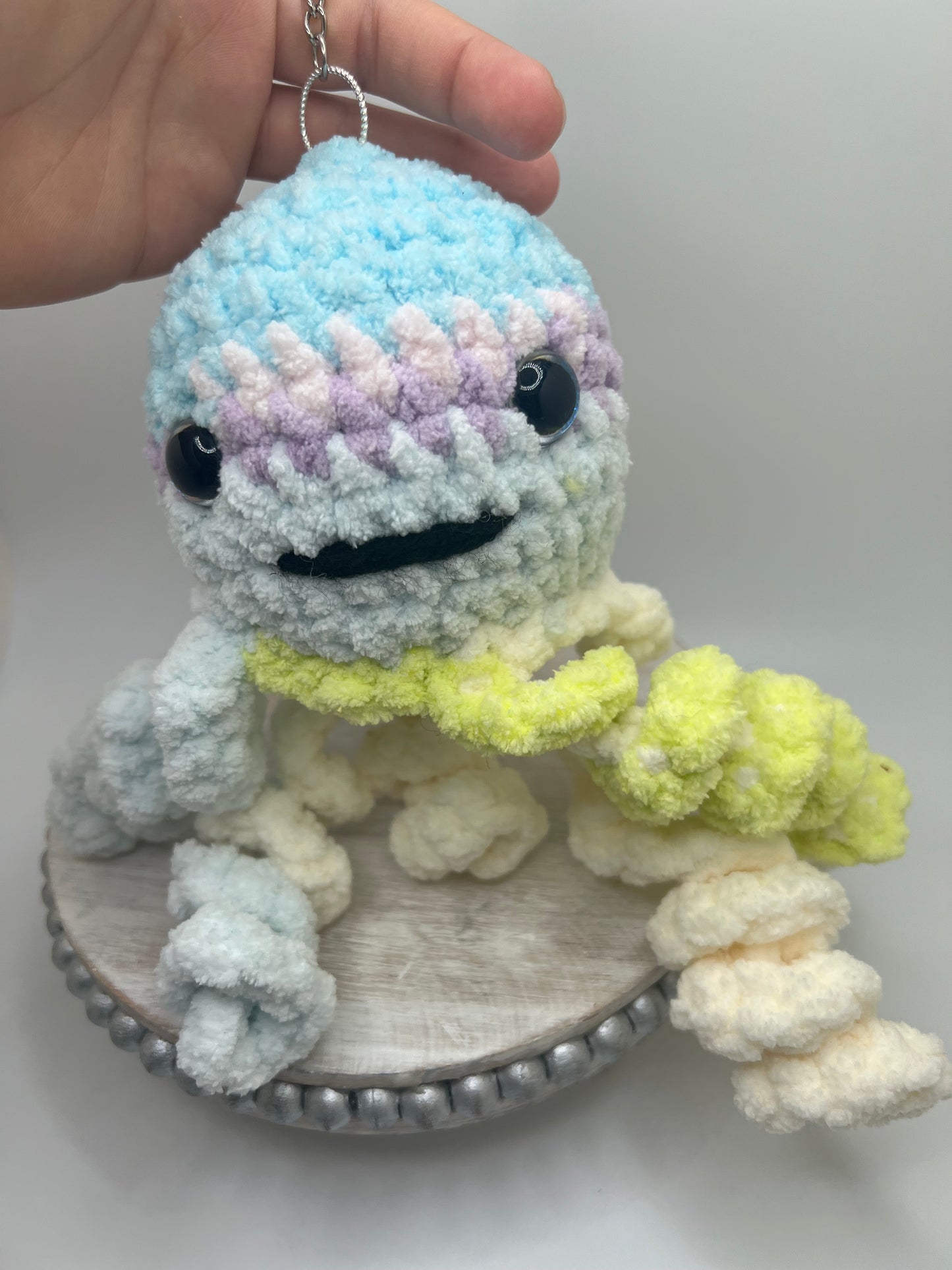 Stuffed Small Octopus Keychain - Crochet Knitted Amigurumi Toy (Different Colors Available)