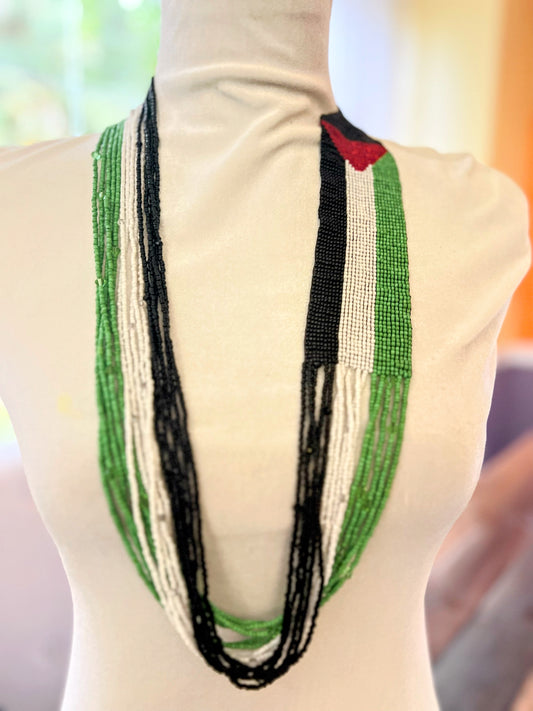 Palestine 🇵🇸  Flag Loom Beads Necklace