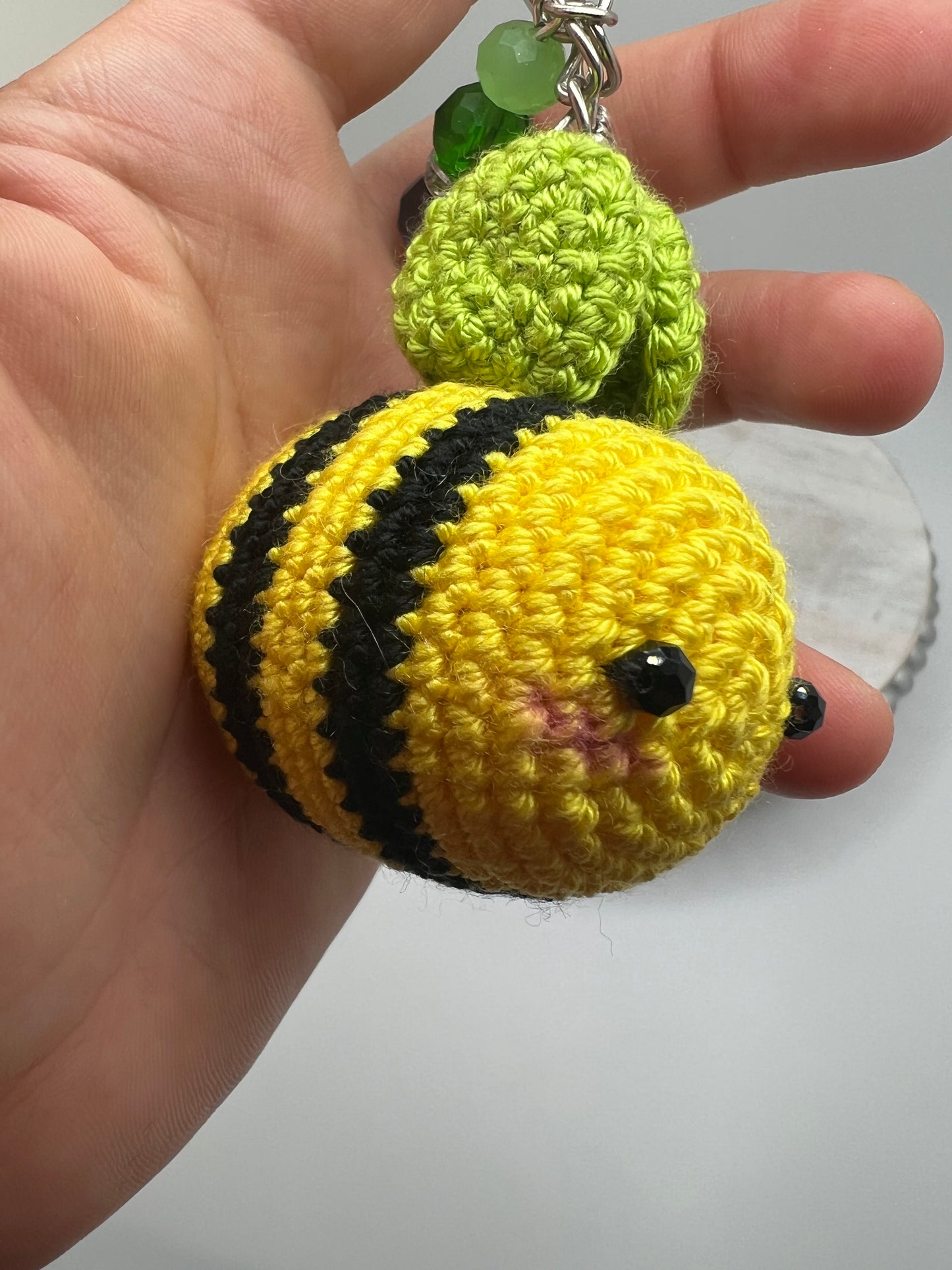 Crochet Bee 🐝 Keychain  -A Buzzing Good Time- Crochet Knitted Amigurumi Toy