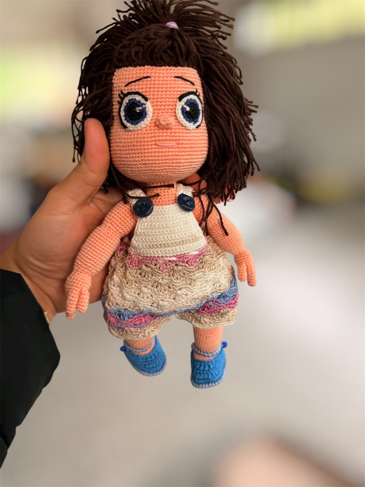 Doll With Long Hair - Crochet Knitted Amigurumi Toy