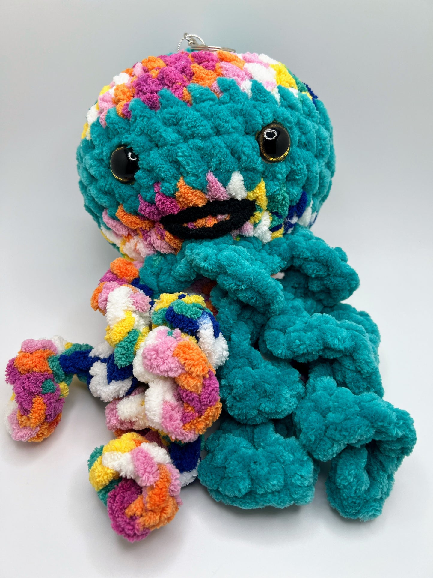 Stuffed mixed Octopus 🐙 - Crochet Knitted Amigurumi Toy- Big Keychain (Different Colors)