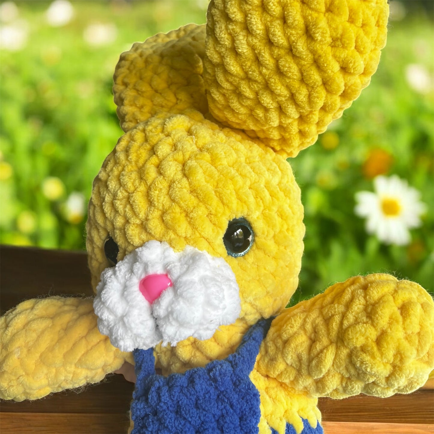 Handmade Stuffed Giant Cute Yellow Boy Rabbit 🐰 – Crochet Knitted Amigurumi Toy