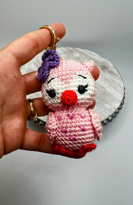 Handmade Cute Cat with Bunny Hat – Crochet Amigurumi Keychain Toy
