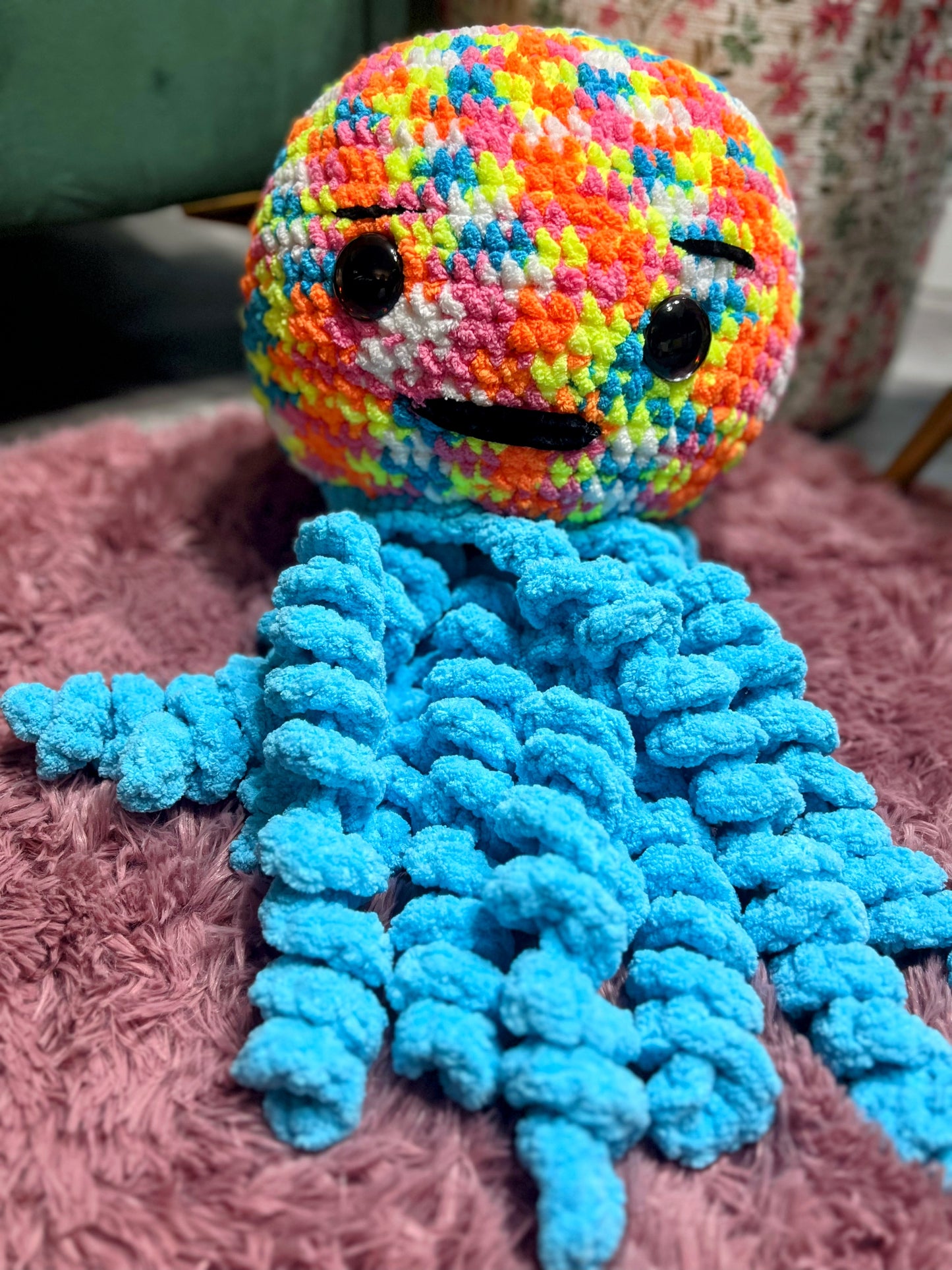 Stuffed Big Jellyfish – Handmade Crochet Knitted Amigurumi Toy