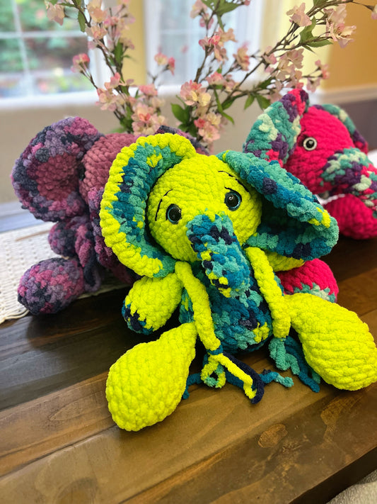 Stuffed Jumbo Elephant- Crochet Knitted Amigurumi Toy (Different colors available)
