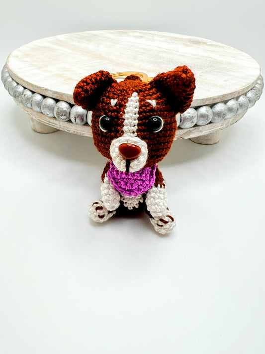 Dachshund Dog Amigurumi Keychain Toy